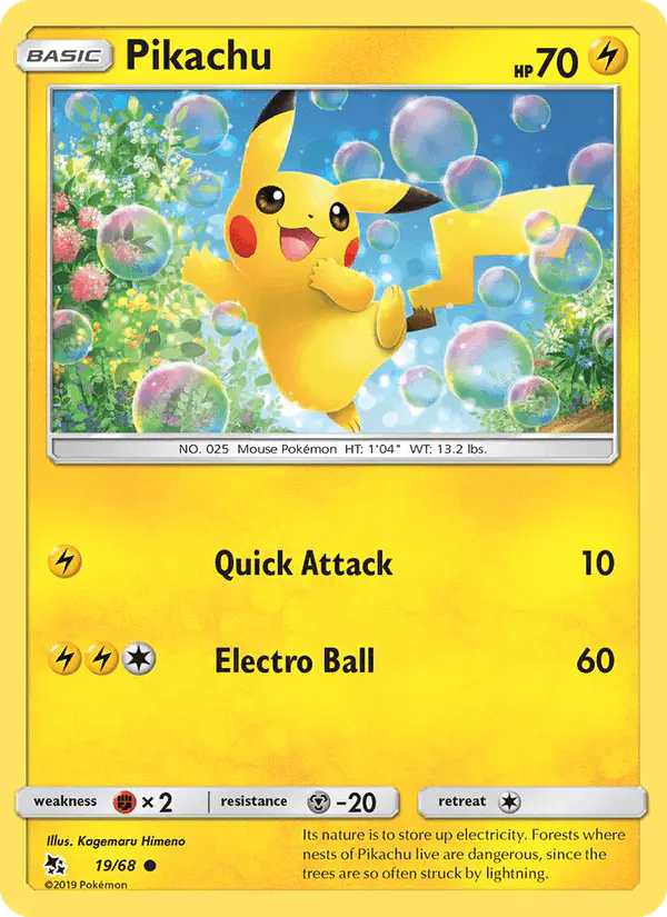 Carta Pikachu 19/68 de Hidden Fates