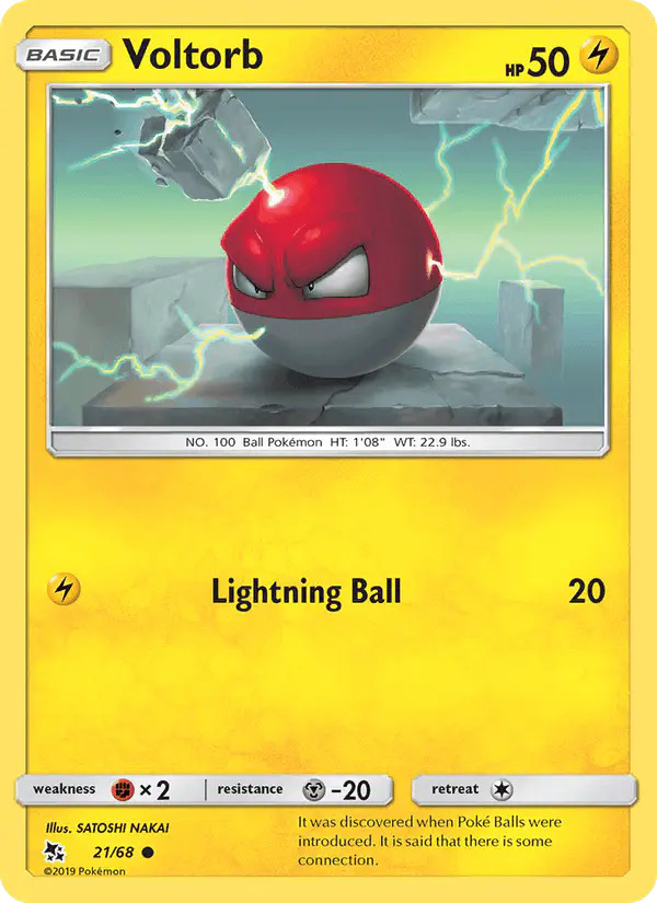 Carta Voltorb 21/68 de Hidden Fates