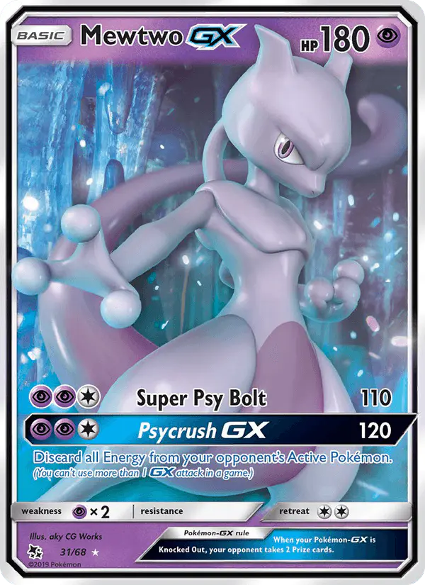 Carta Mewtwo GX 31/68 de Hidden Fates