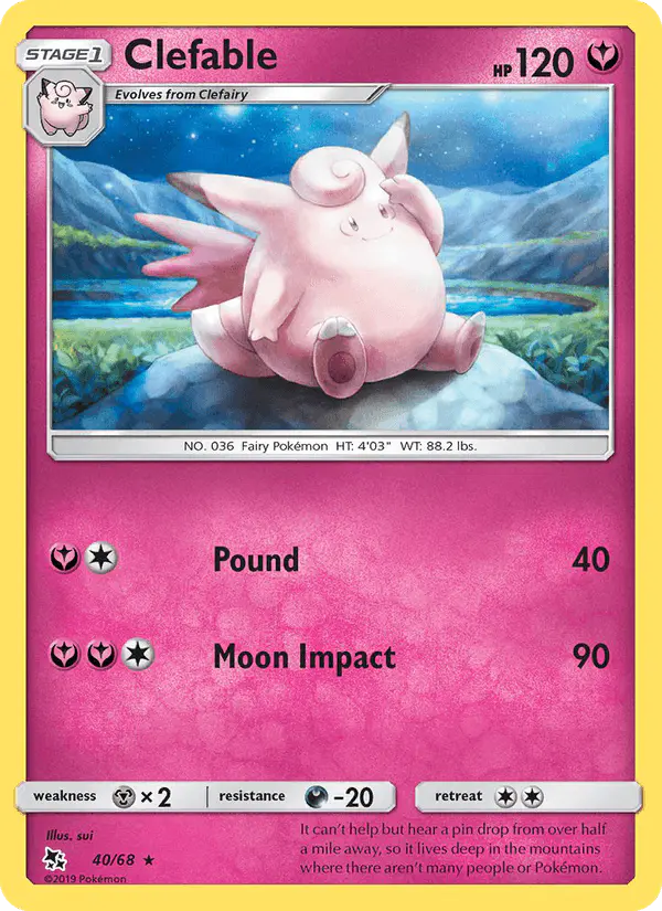 Carta Clefable 40/68 de Hidden Fates