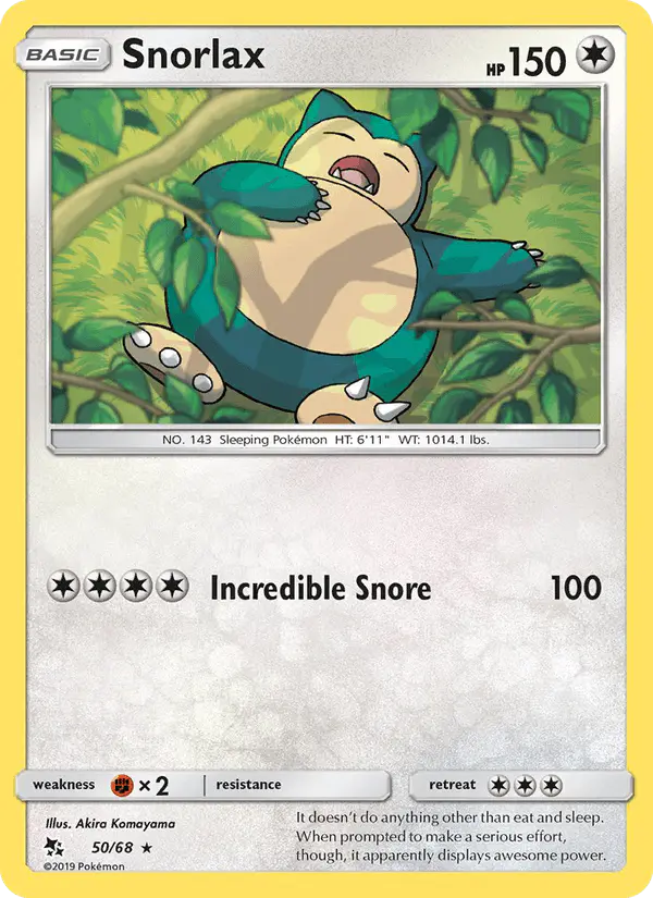 Carta Snorlax 50/68 de Hidden Fates