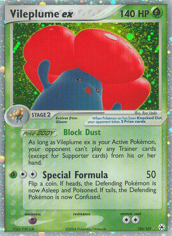 Carta Vileplume ex 100/101 de Hidden Legends