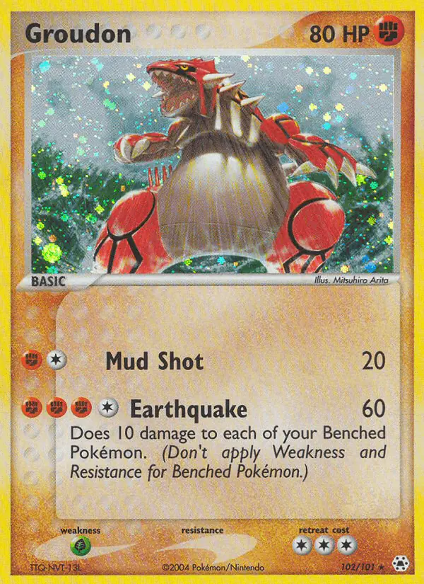 Carta Groudon 102/101 de Hidden Legends