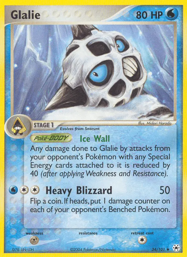Carta Glalie 34/101 de Hidden Legends