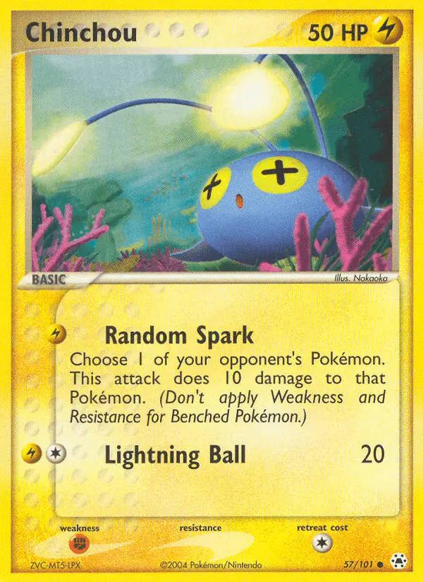 Carta Chinchou 57/101 de Hidden Legends