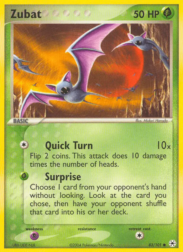 Carta Zubat 83/101 de Hidden Legends