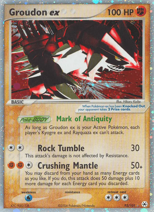 Carta Groudon ex 93/101 de Hidden Legends