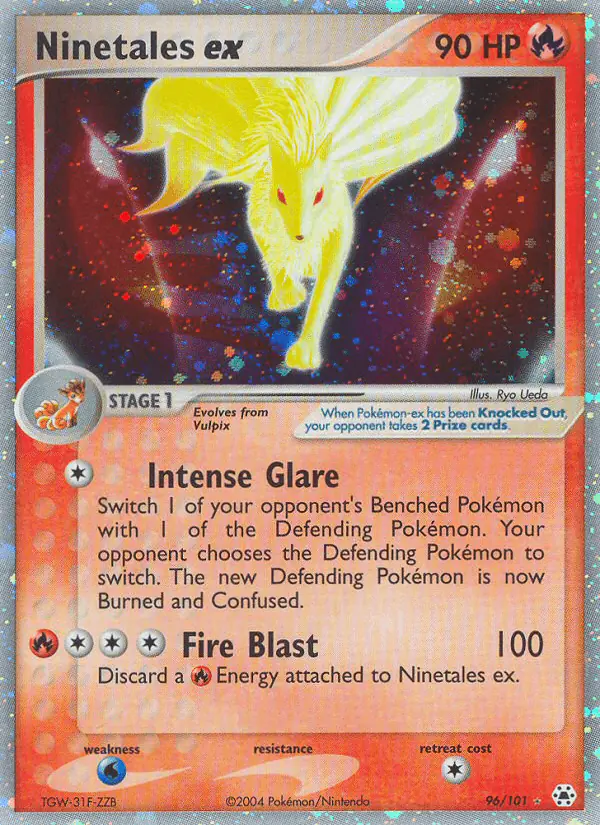 Carta Ninetales ex 96/101 de Hidden Legends