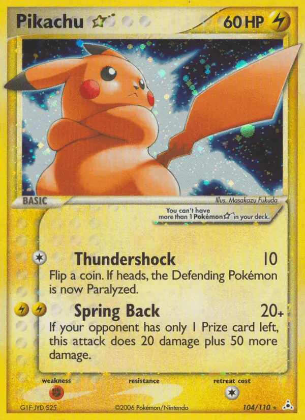 Carta Pikachu Star 104/110 de Holon Phantoms
