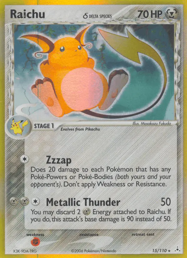 Carta Raichu δ 15/110 de Holon Phantoms