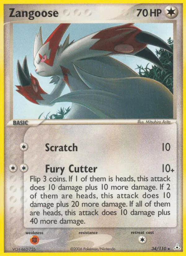 Carta Zangoose 34/110 de Holon Phantoms