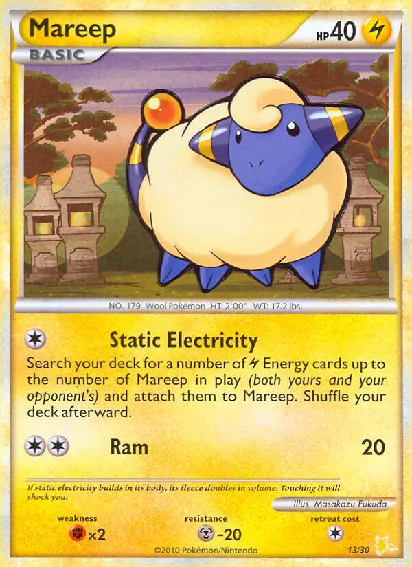 Carta Mareep 13/30 de HS trainer Kit (Raichu)