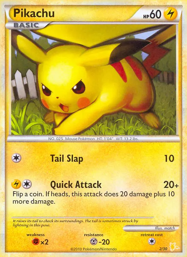 Carta Pikachu 2/30 de HS trainer Kit (Raichu)