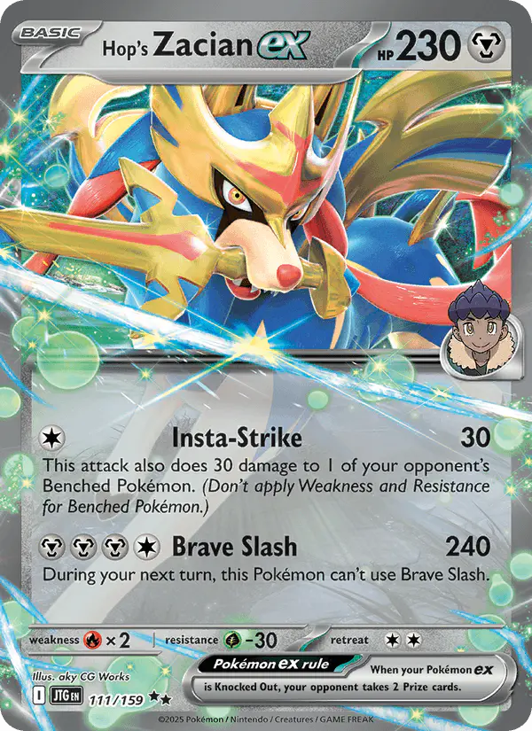 Carta Hop's Zacian ex 111/159 de Journey Together
