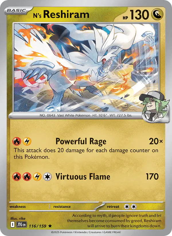Carta N's Reshiram 116/159 de Journey Together