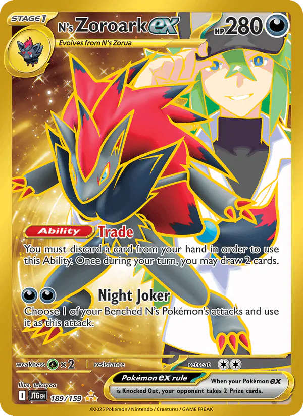 Carta N's Zoroark ex 189/159 de Journey Together