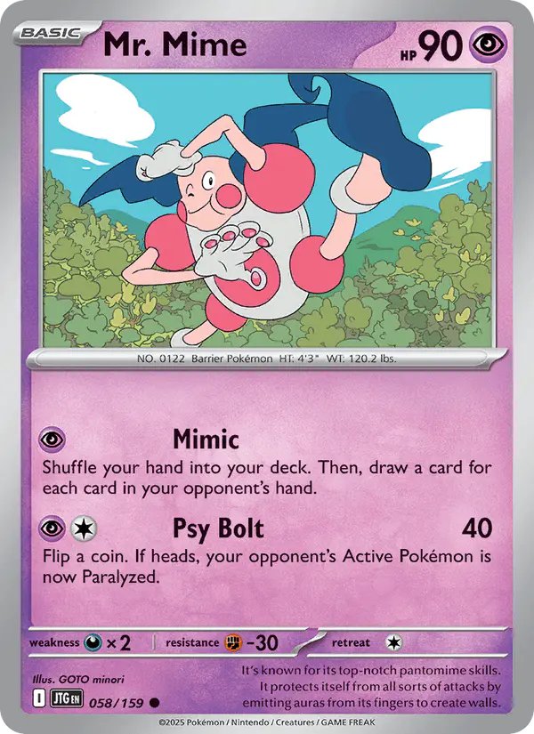 Carta Mr. Mime 058/159 de Journey Together