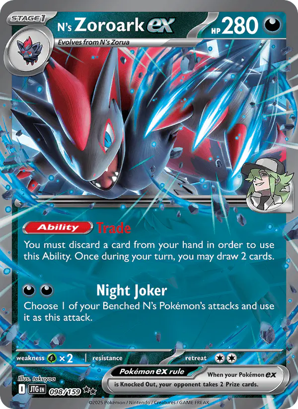 Carta N's Zoroark ex 098/159 de Journey Together