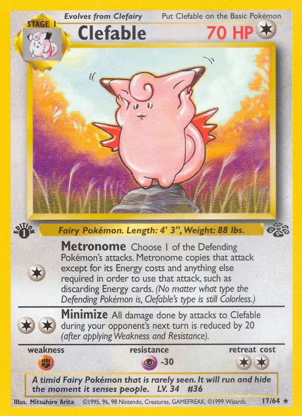 Carta Clefable 17/64 de Jungle
