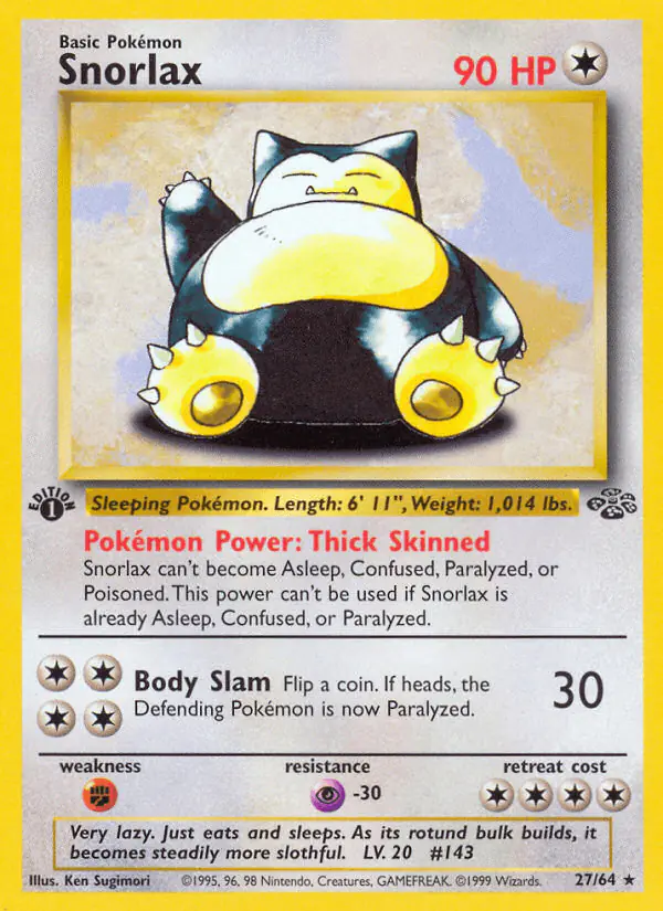 Carta Snorlax 27/64 de Jungle