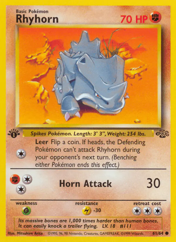 Carta Rhyhorn 61/64 de Jungle