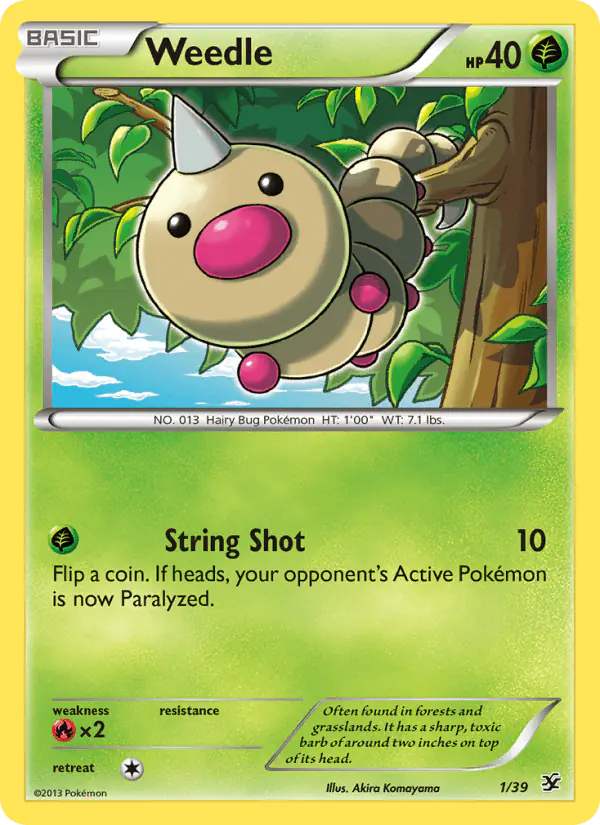 Carta Weedle 1/39 de Kalos Starter Set