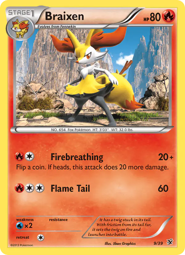 Carta Braixen 9/39 de Kalos Starter Set