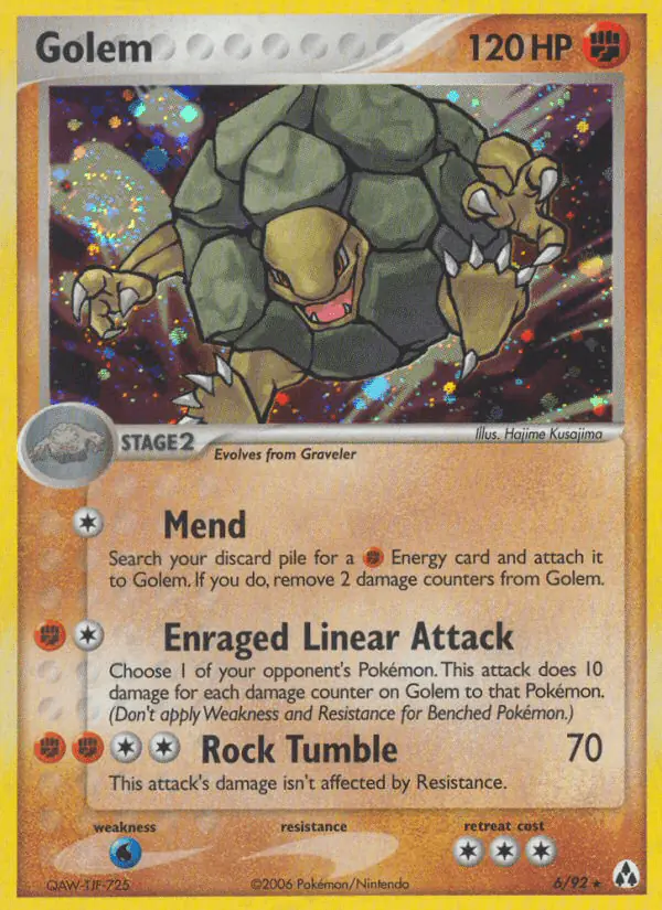 Carta Golem 6/92 de Legend Maker