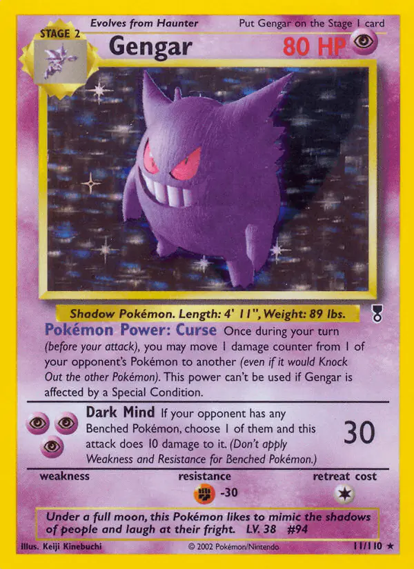 Carta Gengar 11/110 de Legendary Collection