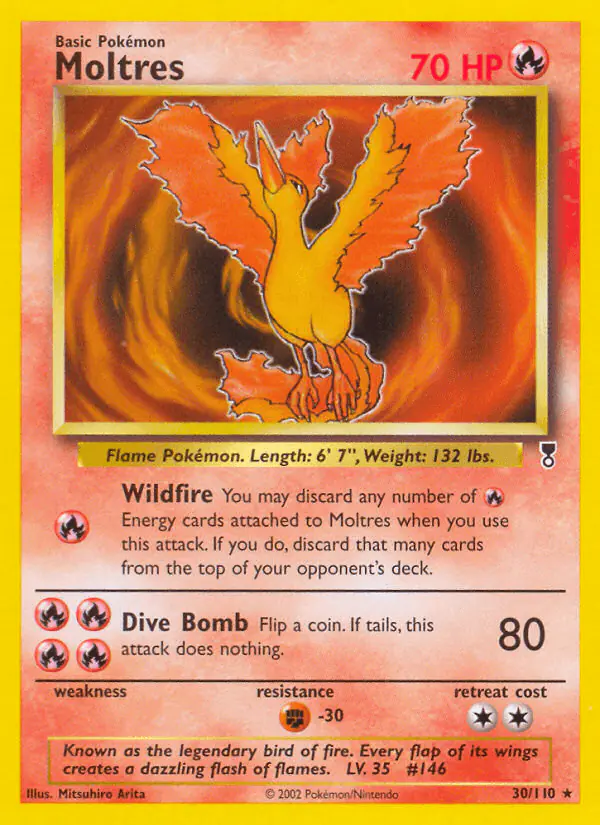 Carta Moltres 30/110 de Legendary Collection