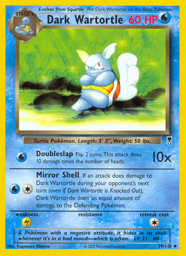 Carta Dark Wartortle 39/110 de Legendary Collection
