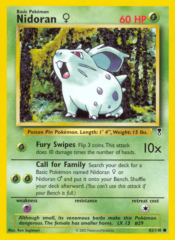 Carta Nidoran ♀ 82/110 de Legendary Collection