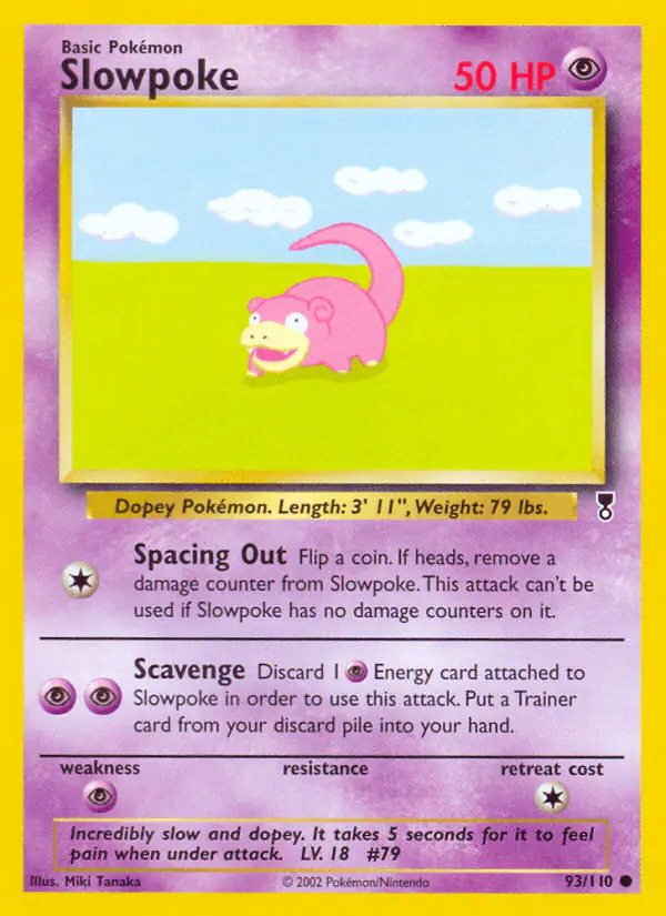 Carta Slowpoke 93/110 de Legendary Collection