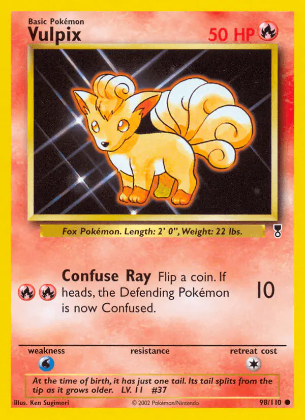 Carta Vulpix 98/110 de Legendary Collection