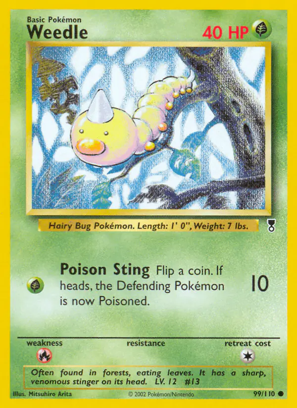 Carta Weedle 99/110 de Legendary Collection