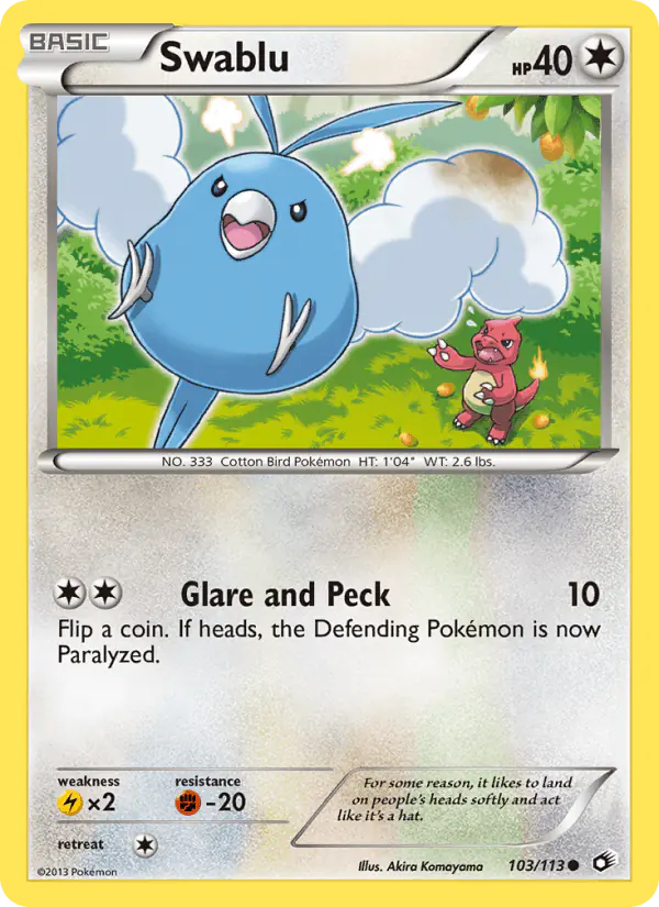 Carta Swablu 103/113 de Legendary Treasures
