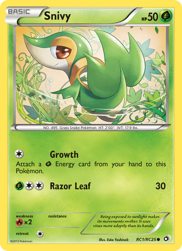 Carta Snivy RC1 de Legendary Treasures