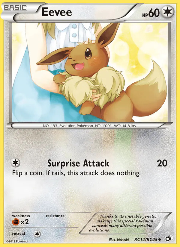Carta Eevee RC14 de Legendary Treasures