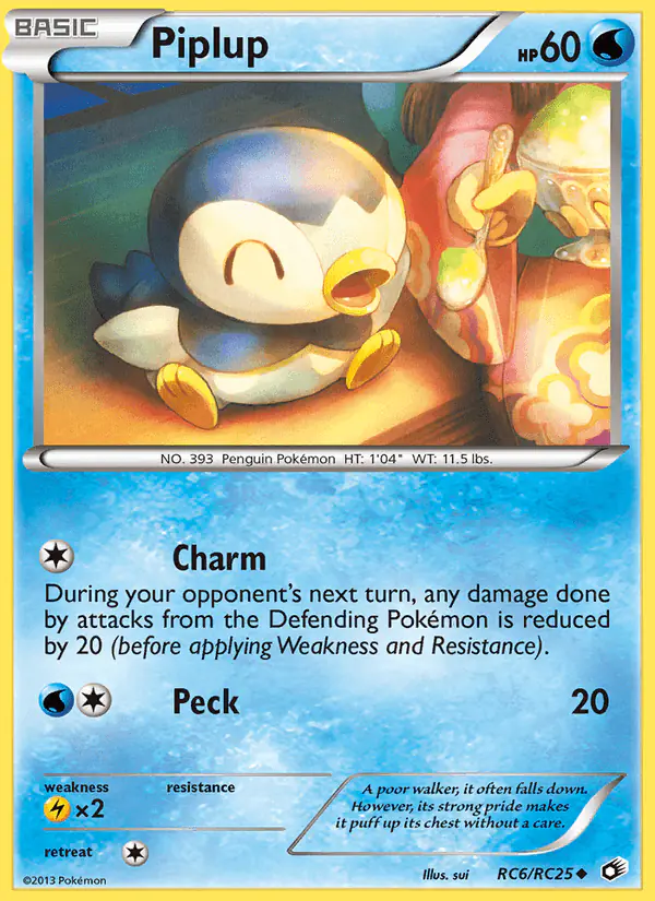 Carta Piplup RC6 de Legendary Treasures