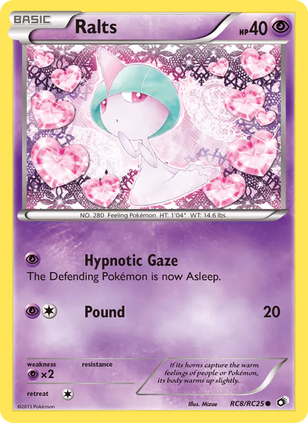 Carta Ralts RC8 de Legendary Treasures