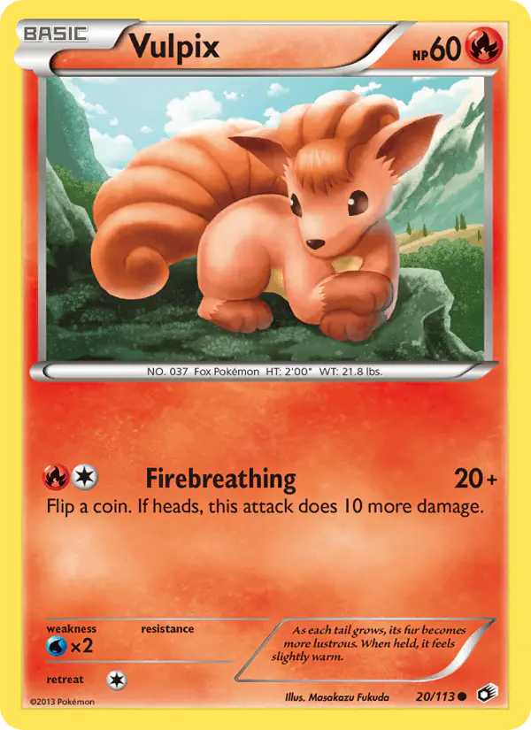 Carta Vulpix 20/113 de Legendary Treasures