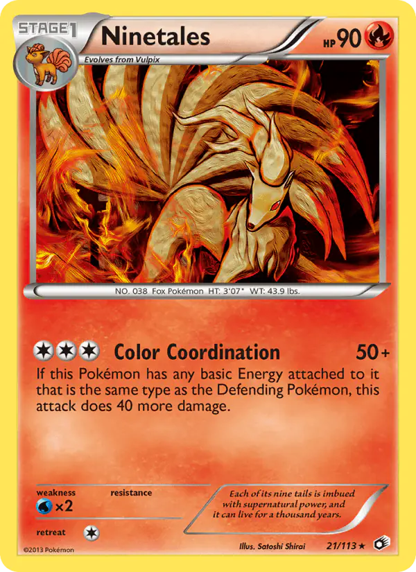 Carta Ninetales 21/113 de Legendary Treasures