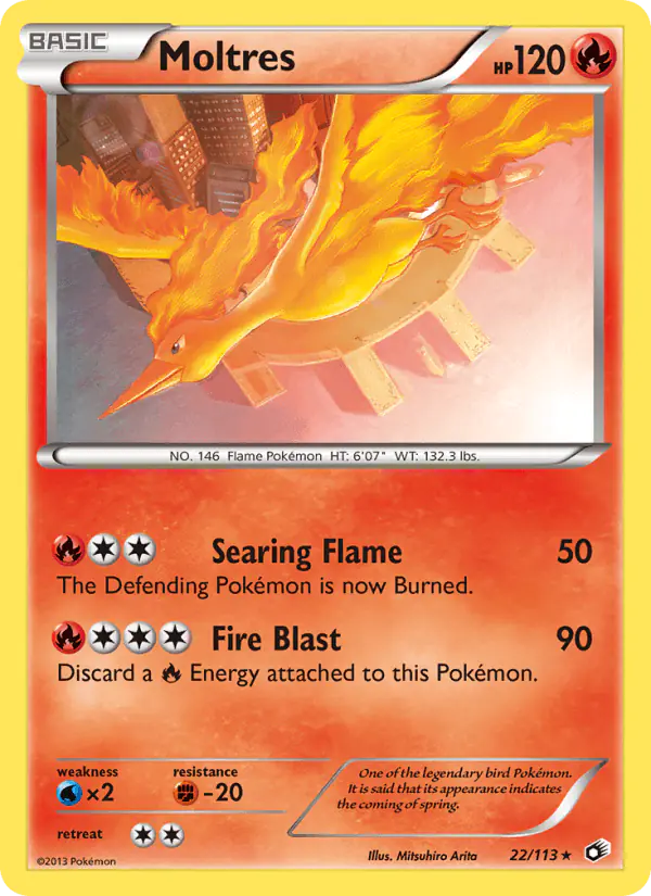 Carta Moltres 22/113 de Legendary Treasures