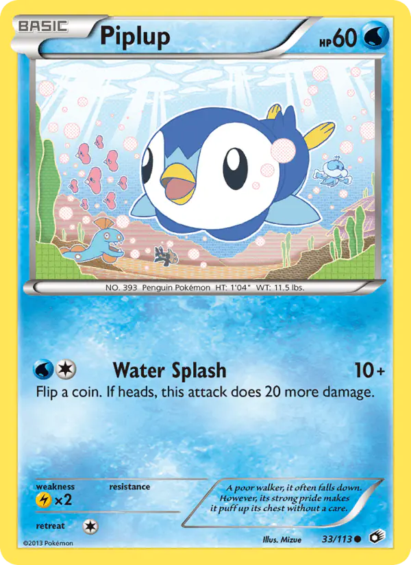 Carta Piplup 33/113 de Legendary Treasures