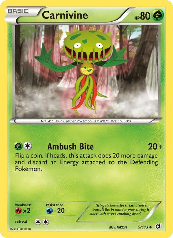 Carta Carnivine 5/113 de Legendary Treasures