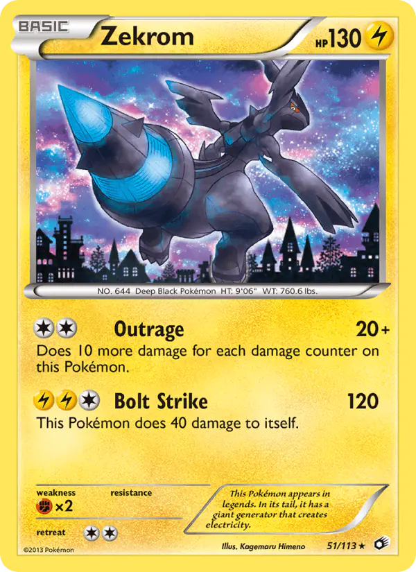 Carta Zekrom 51/113 de Legendary Treasures
