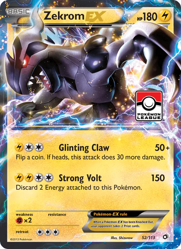Carta Zekrom-EX 52/113 de Legendary Treasures