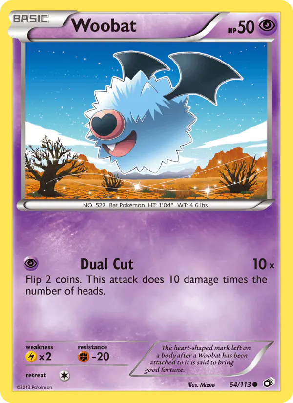 Carta Woobat 64/113 de Legendary Treasures