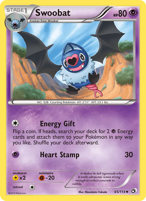 Carta Swoobat 65/113 de Legendary Treasures