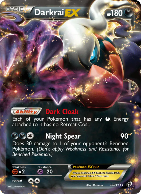 Carta Darkrai-EX 88/113 de Legendary Treasures